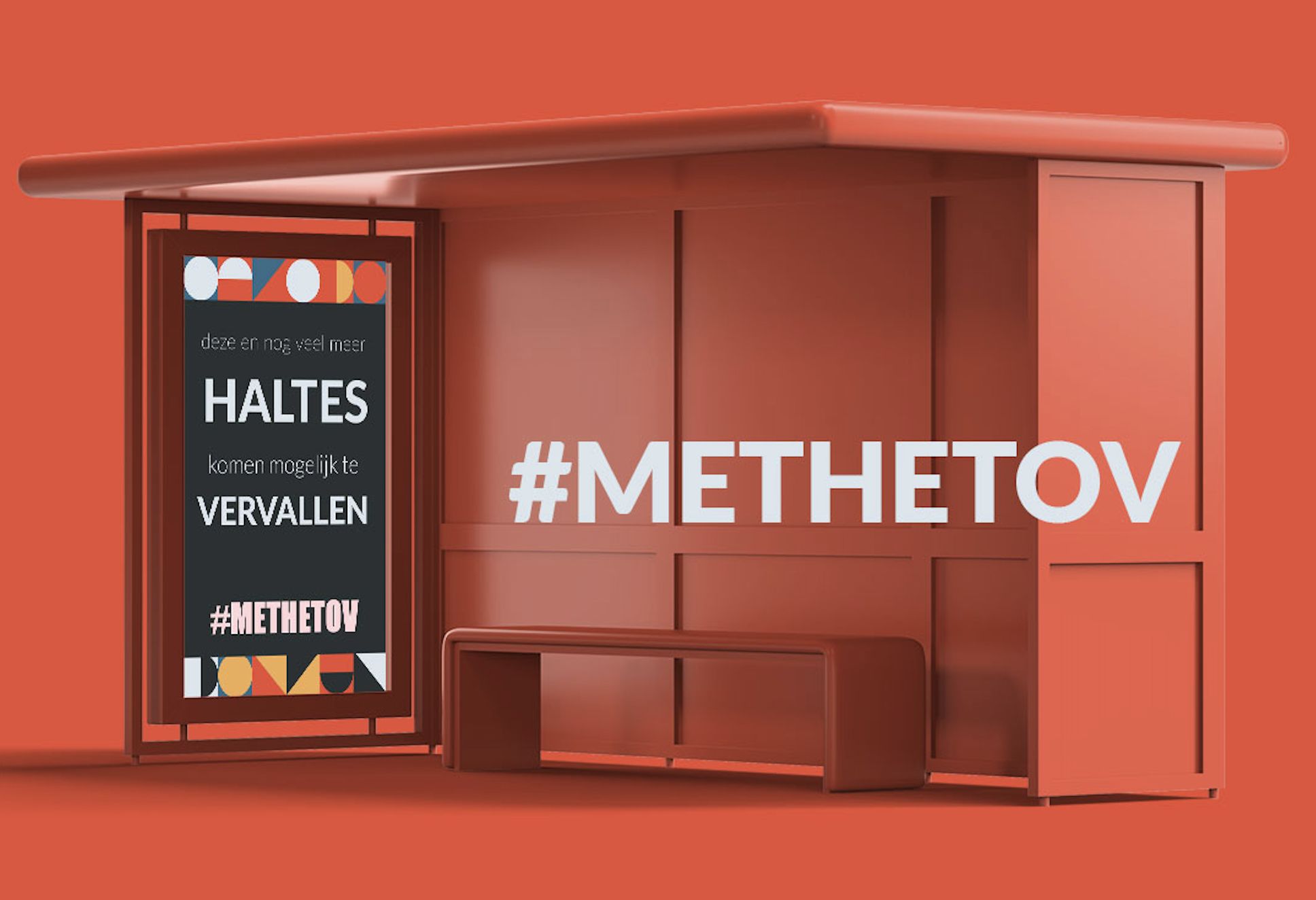 Een bushalte met de tekst #methetov ernaast (1)