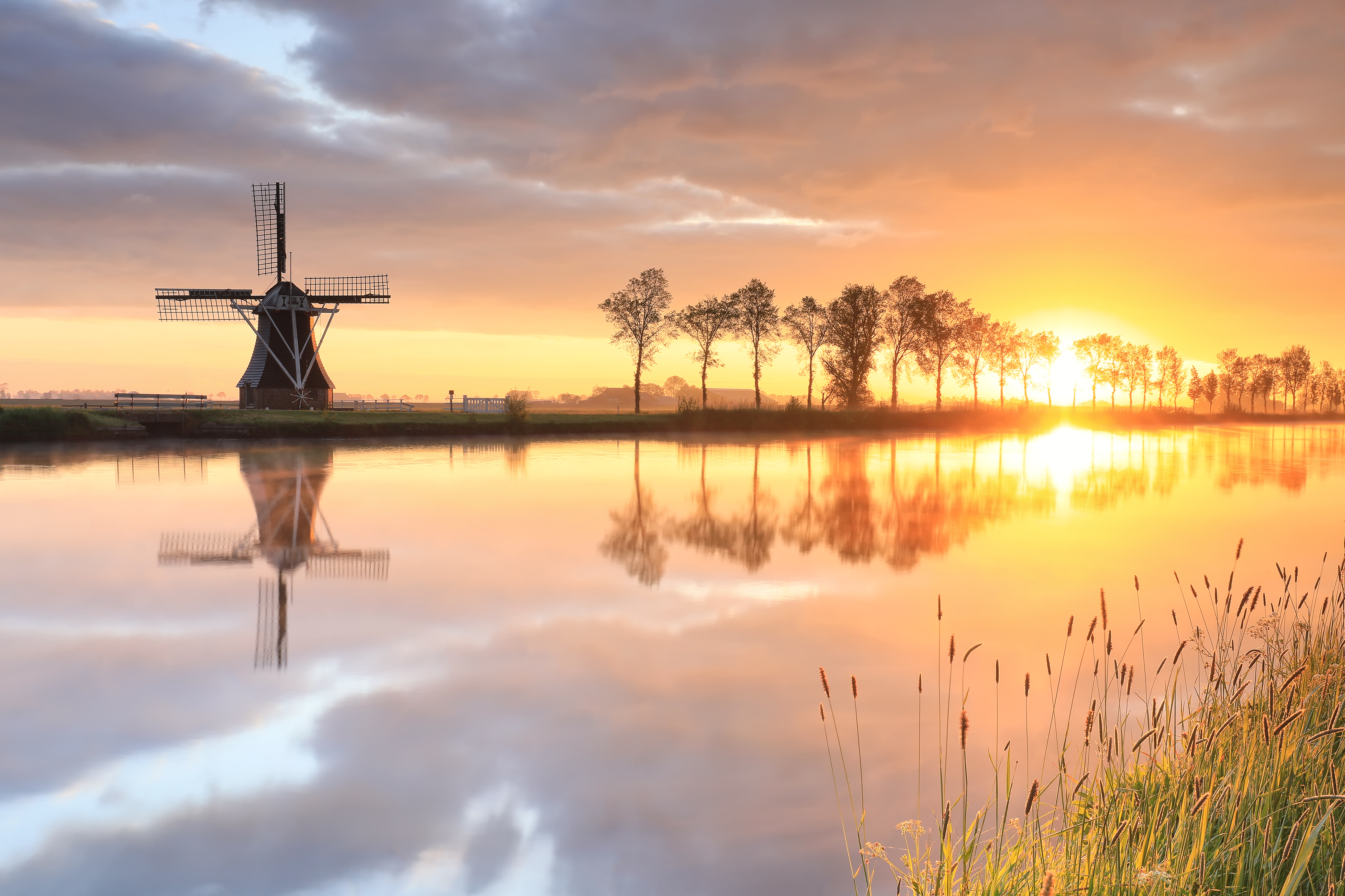 Dutch Windmill During Beautiful Sunrise 2023 11 27 05 35 29 Utc