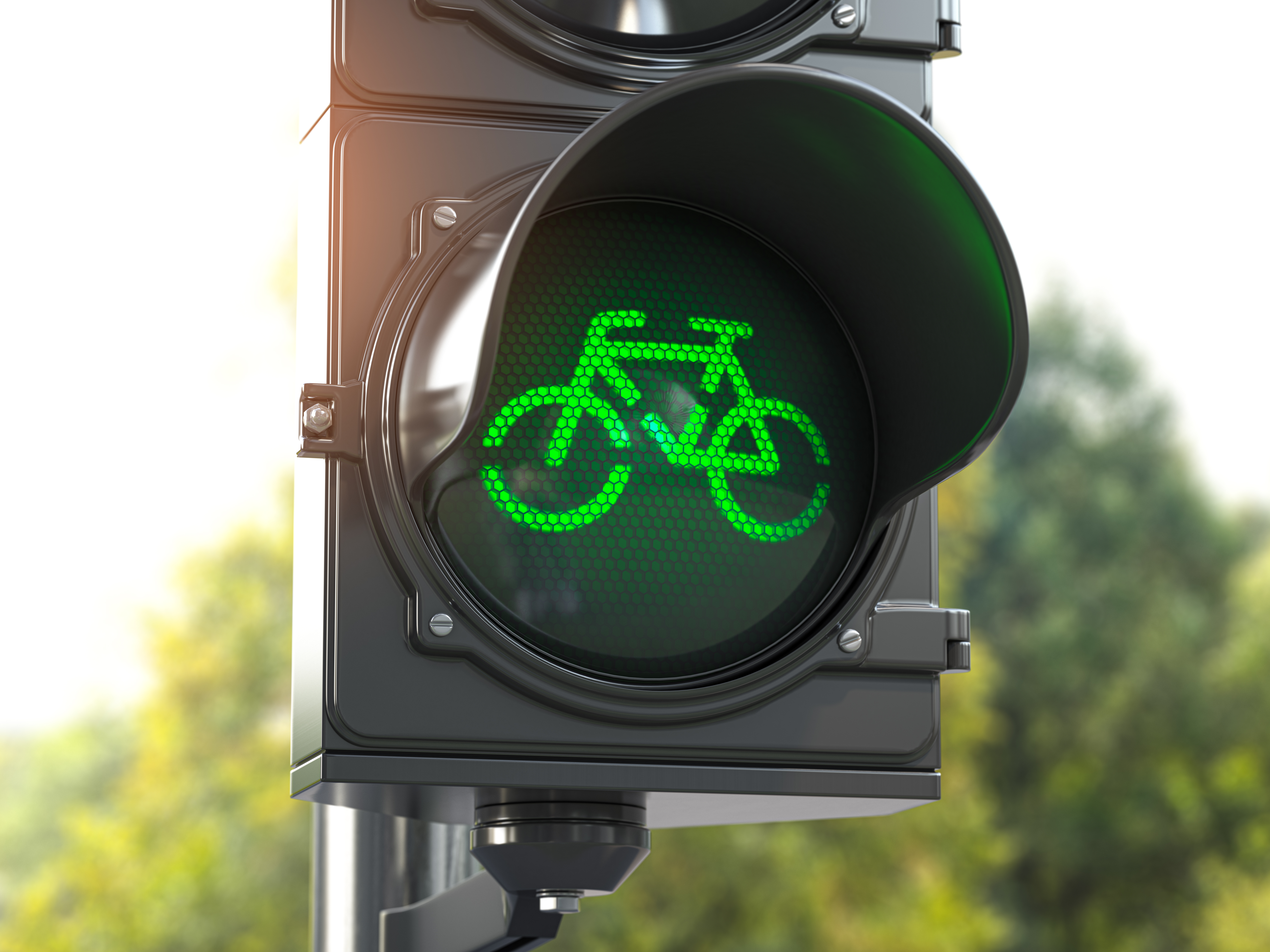 Bicycle Green Signal On Traffic Light Free Bike Ro 2FH96ED