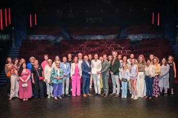Groepsfoto van het werkbezoek in Veenendaal, foto door Jelle Verhoeks