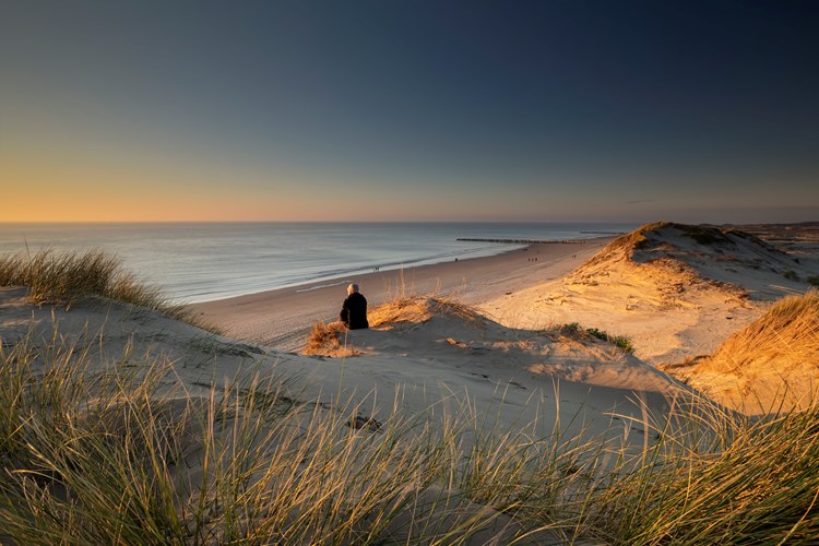 Beautiful View On North Sea Beach At Sunset GSF8WS7